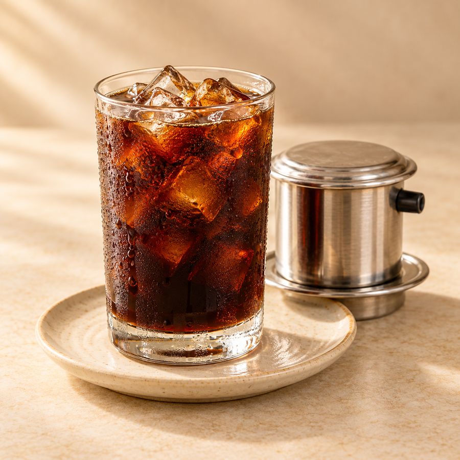 Cà phê đen đá, black iced coffee